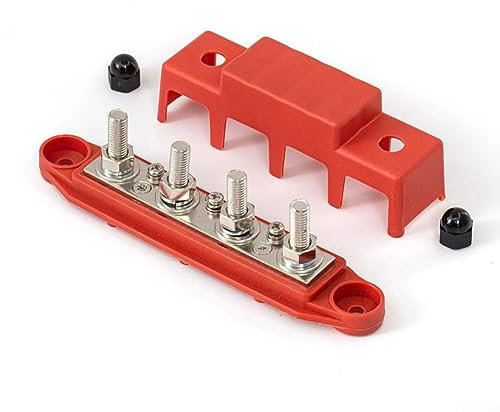 Morsetti di , morsetti di alimentazione di per terra, vite di cablaggio 48 VDC 300 VAC, blocco di distribuzione 12 V 250 A, morsettiera coperta, rosso M8