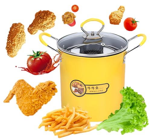 Mini Sartén Olla Para Freidora De Acero Inoxidable,Olla Freidora Con Cestillo,Cesta Freidora 3 Litros Olla Freidora Aceite Gas,Freidora Con Aceite 3l,Cazuela Freidora Con Cestillo