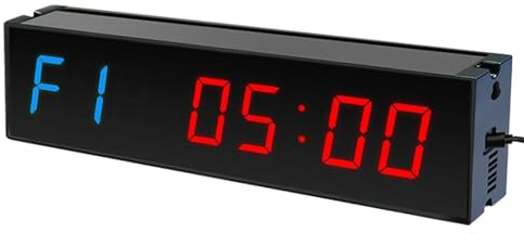 Minuterie d'intervalle d'horloge de gymnastique, horloge murale à affichage LED de 1,5 pouces, volume de sonnerie réglable, avec compte à rebours/monter à distance, chronomètre, pour exercices d'entra