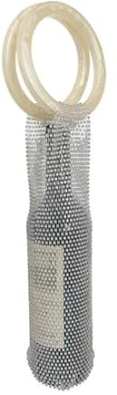 URTERYSER Stylish Resin Handle Wine Pouch Mesh And Embedded Rhinestones Bottle Holder Versatile Insulation Cup Bag For Daily Use Elegant Marble Handle Bag (White)