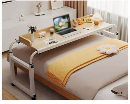 Überbett-Schreibtisch, Überbett-Schreibtisch, Überbett-Tisch mit Rollen, Kingsize-Bett-Tisch, Überbett-Laptoptisch, Überbett-Tisch, höhenverstellbarer Computertisch
