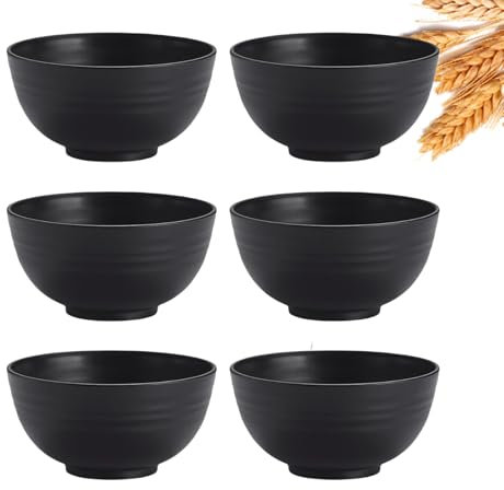 GZTFPQ Light Weight Bowls Set of 6, Plastic Bowls, Noodle Bowl Ramen Bowl Unbreakable and Reusable Bowls Set for Rice, Noodles, Soup, Fruit Bowls Set