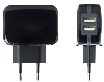 Cargador de Pared USB 2xUSB 3.4A, Compacto y Ligero, Ideal para Cargar Dispositivos móviles y Tablets de Manera rápida y eficiente.