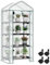 WOLTU Invernadero para Plantas, Invernadero Movil con Ruedas, Cubierta de PE 130g/m², con 4 Estantes, Puerta Enrollable con Cremallera, Blanco, 70x50x162 cm