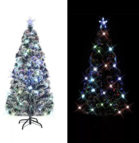 Xichuzi Weihnachtsbaum mit Beleuchtung und Ständer 180 cm Glasfaser, Tannenbaum Künstlich, Christmas Tree, Tannenbaum Deko, Weihnachtsbäume, Christbaum - 242427