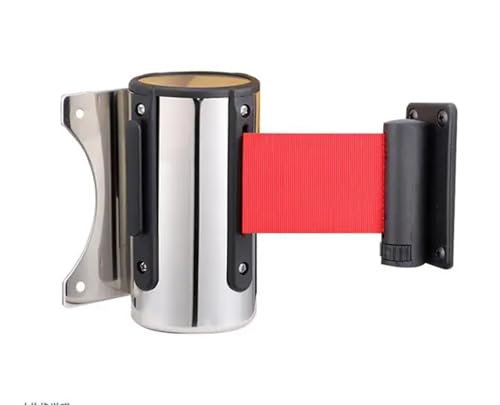 Einziehbare Gürtel Barriere Edelstahl Versenkbare Gürtel Wand Montieren Band Absperrband Crowd Control Outdoor Sport Stanchion Queue 2/3/5meter(Red,2meters)
