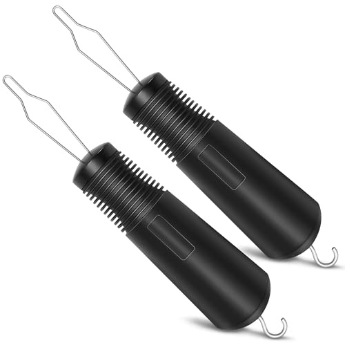 NINEMAX Button Hook Assist, Aiuto per Abbottonatura Gancio a Bottone Gancio per Bottoni e Zip Easy Grip per Anziani Disabili(2Pcs)