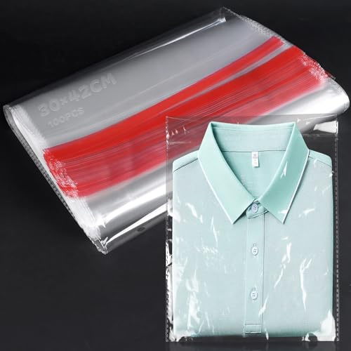 Cellofanpåsar 100 st. cellofanpåsar självhäftande 30 x 42 cm genomskinliga påsar för fyllning förpackningspåsar plastpåsar för konfetti smycken gåva hårnålar hantverk