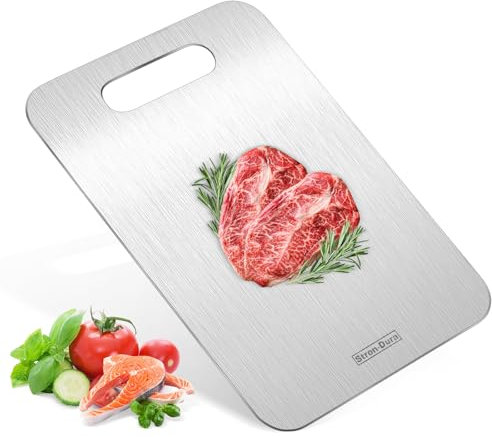 Stron- Dura Cutting Board - 304 Food Grade Stainless Steel Cutting Boards for Kitchen- for cutting Meat, Fruit, Vegetables, Outdoor or Indoor 15. X11 (1, Large)