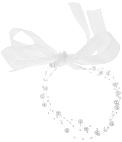 BESPORTBLE bandeau de perles bandeau de mariée -tête en perles et dentelle decoration cheveux décoration cheveux collier de couloir en de cou en superposées ruban