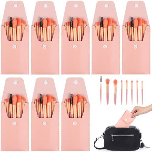 8-teiliges Make-up-Pinsel-Set für Reisen, synthetische Pinsel mit Aufbewahrungstasche, perfektes Brautjungfergeschenk, ideal für Hochzeiten und Partys