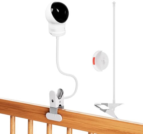Soporte Giratorio para Monitor de bebé para cámara de Video para bebés Eufy Spaceview/Eufy Spaceview Pro/Eufy Spaceview S, Adecuado para Marcos de Cuna o Muebles, no Requiere Perforaciones