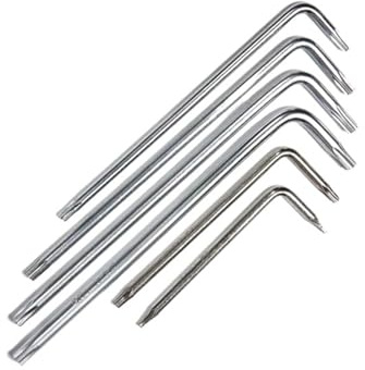 Tournevis en acier T4 T5 T6 T7 T8 T9 T10 T15 T20 T25 for vis à tête Torx à six lobes, boulon de sécurité inviolable, 5 pièces(T20 with hole)