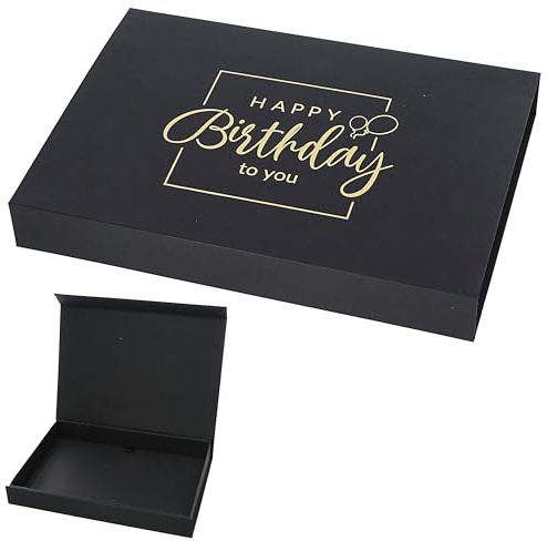 Geschenkboxen 24er Set Display | schwarz gold 10x7x2cm Karton | Schachtel Briefumschlag (1 x Geschenkverpackung schwarz)