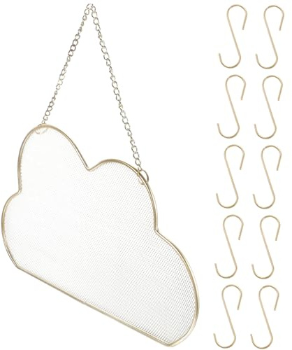 LIGIGWASH Organizador de Joyas Diseño Ahorra Espacio Colgante de Metal Dorado Expositor de Pendientes y Collares para Pared Adecuado para Sala o Tienda