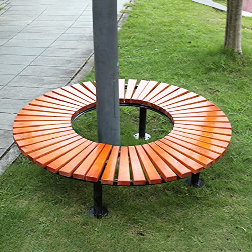 Gebogene Baumbank aus Holz für den Außenbereich, runde Baumbank, 180 cm Durchmesser, Gartensitzgelegenheit für Parks & Höfe, stilvolles Design für Entspannung und Naturgenuss