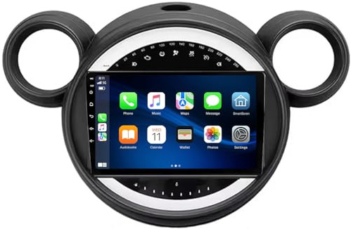 YIANKWY Android 14 Radio Coche 9 Pulgadas Radio de Coche con Navegación GPS Car Radio con GPS Navegación,Bluetooth,Radio,FM,para BMW Mini 2006-2013,A 4 Core WiFi 1G+16G