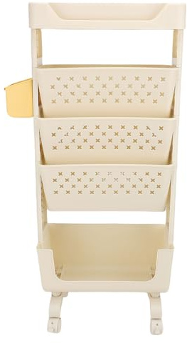 Qcwwy Estantes de Almacenamiento Carro Utilitario Rodante con Niveles Carro de Almacenamiento Multifuncional Organizador de Móvil con Ruedas para Libros Archivos Pañuelos Papelería Suministros de