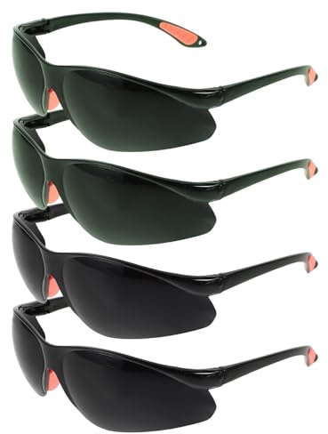 DIYEAH 4 Piezas Gafas de Soldadura Anti-salpicaduras Protección Ocular Resistente Impactos para Trabajos de Construcción y con Diseño Cómodo para Uso Prolongado
