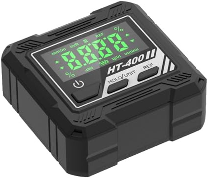 Winkelmesser magnetisch | LCD-Nivelliergerät – Digitaler Winkelsucher mit Magnetbasis und 4 x 90 Grad Bereich, für Baumaschinen, Gehrungssäge, Stehtisch, Auto,