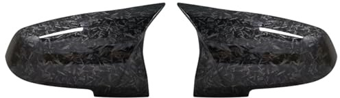 Spiegelkappe 2 Stück Rückspiegelkappen Für 1er 3er 4er Für X1 Für M 220i 328i 420i F20 F21 F22 F23 F30 F32 F33 F36 Carbon Black Auto Rückspiegel Kappe(Forged Carbon Look)