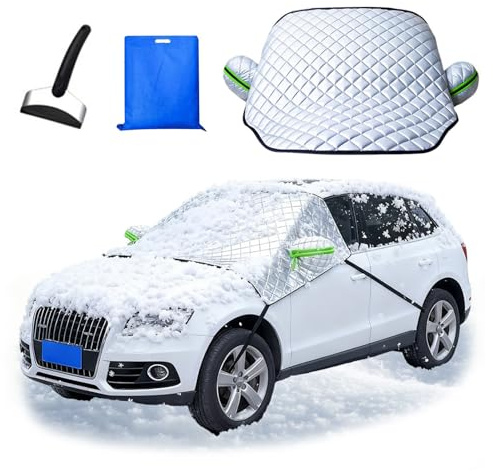 Générique Couverture Pare-Brise Avant Voiture Hiver pour Volkswagen Golf 3 4 Cabrio 1991-2003, Bâche Pare Brise Protection Couverture Repliable Anti Givre Neige Glace UV Pluie Soleil, Argent