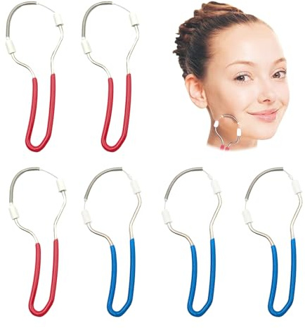 BSITSSS 6 Pezzi Epilatore Viso Donna, Blu e Rosa Epilatore per il Viso a Molla, Depilatore Viso per Donne Mento Guancia Baffi Labbro Superiore Collo Strumenti di Bellezza