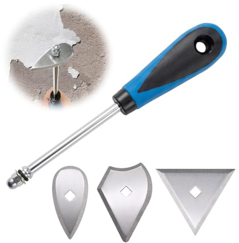 8-Inch Paint Scraper Tool Set, Stainless Steel Paint Scraper with Replacement Blades (Triangle, Combination & Heart), Paint Scraper for Wood, Shave Hook Scraper for Home Improvement DIY