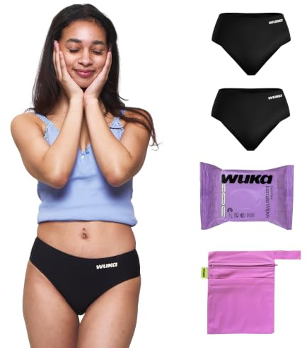 WUKA Teen School Period Kit - 4 Piece Size S-L Black