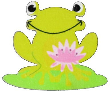 DECOLINE Deko-Sticker aus Holz Frosch - 24er Set - 2 x 3cm - Wand-Aufkleber - Deko-Aufkleber - Fenster-Sticker - Fenster-Aufkleber