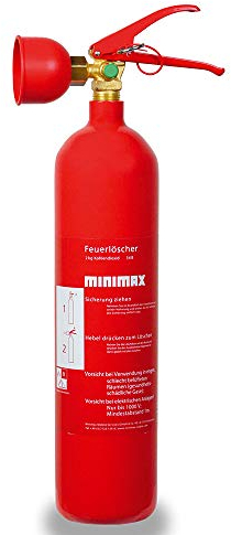 Minimax Kohlendioxid-Feuerlöscher 2 kg | Feuerlöscher 2 Kilo CO2 | Brandklasse B | EN3 | Made in Germany
