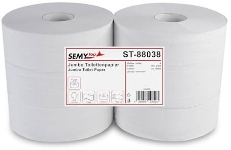 SemyTop ST-88038 Jumbo-Toilettenpapier, 2-lagig, Recycling, Durchmesser 28 cm (6-er Pack)