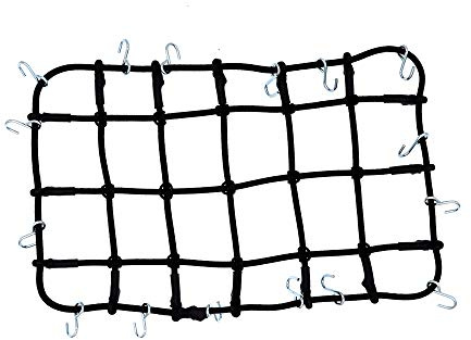 REhobby 1/10 RC Elastic Luggage Net 19x12cm with Hooks for 1:10th RC Crawler Rock Climbing Truck Car D90 TRX4 Roof Rack (Black)