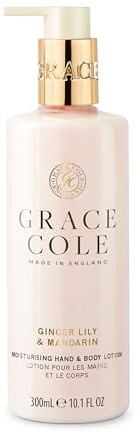 Grace Cole Ginger Lily & Mandarin Fragrance Cleansing Hand & Body Lotion 300ml - Essential Oils - Vegan and Cruelty Free, No SLS or Parabens - Made In England