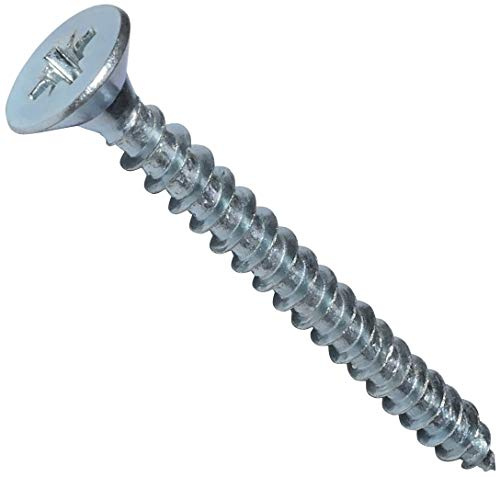 AERZETIX - Lot de 100 Vis à Bois - Ø5x50mm - en Acier Zingué Métal - Tête Fraisée - à Empreinte Cruciforme Pozidriv - Couleur Argent - C44832