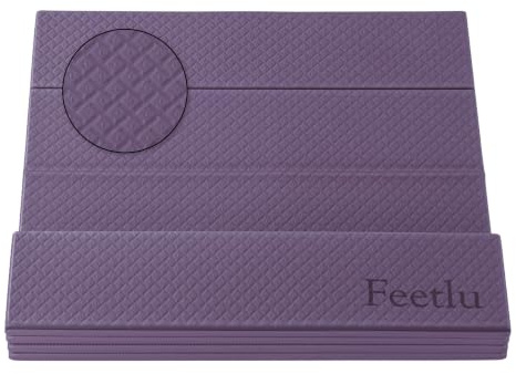 Feetlu, Faltbare Yogamatte, 6 mm und 8 mm dick, groß, leicht und einfach zu verstauen, rutschfeste, faltbare Übungsmatte für Yoga, Pilates, Heimtraining und Bodenübungen