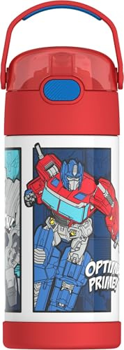 Thermos Flask Water Bottle Transformers, Funtainer (12oz) 355 mL, with Pop Up Straw