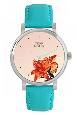 Toff London Montre Fleur de Lys Orange