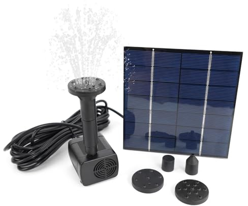 14W Solar Teichpumpe, Riloer 180L/H Brunnenpumpe Wasserspielpumpe für Schwimmbrunnen Garten Pool Teich Aquarium, Bürstenloser Strom