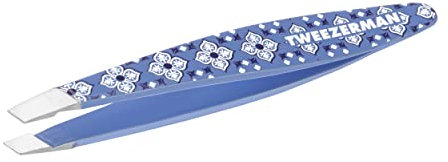 TWEEZERMAN Pinzas de depilar versión mini con punta biselada afilada a mano para depilar las cejas, Lisbon Sea