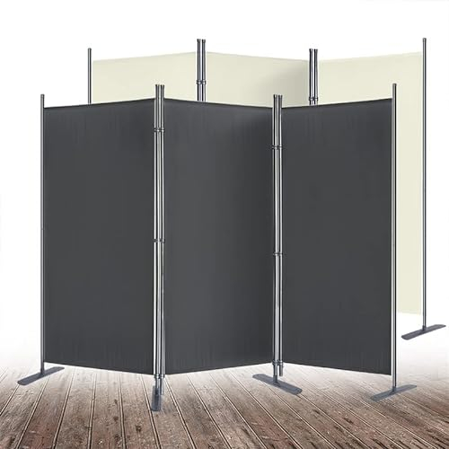 YUENFONG Paravent Sichtschutz Raumteiler 275cm x 180cm Sichtschutzwand Trennwand Outdoor Stellwand für Garten, Balkon, Büros (Dunkelgrau)