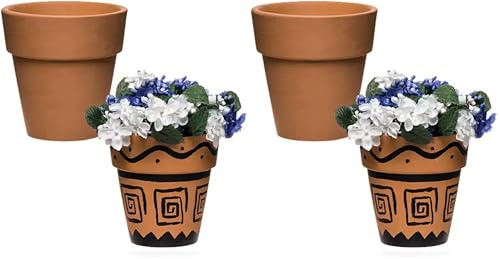 Baker Ross AR459 Pots de Fleurs en Terre Cuite-Lot de 8, jardinières en céramique pour Les Enfants à Peindre, décorer et pour Les activités d'apprentissage STEM