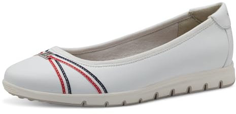 s.Oliver Damen Ballerinas Flach Bequem, Weiß (White), 40 EU