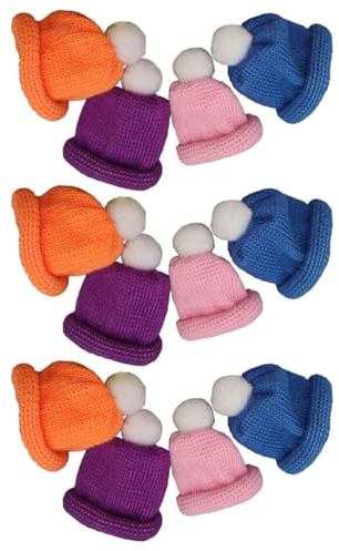 Gadpiparty 12stücke Teiliges Bunte Mini Strickmützen Weihnachtsmütze Deko Für Flaschen DIY Basteln Party Zubehör Festliche Nikolausmützen Mix