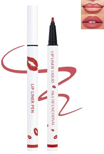Matte Lipliner Pencil, Rose Pink Lip Marker & Lip Tint, Longlasting Nonstick Cup Waterproof Lip Gloss, Lippenstift 24 Stunden Halt, Lippen Contour Stick Schminke, Geschenkartikel für Frauen -04