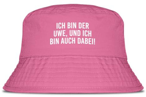 Prozente Momente Ich Bin der Uwe und ich Bin auch dabei - Fischerhut | Anglerhut | Sonnenhut | Sommer | Party | Malle | personalisiert | OneSize | Malle | Urlaub | Pink
