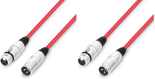 Adam Hall Cables 3 STAR MMF 0100 RED - Mikrofonkabel XLR female auf XLR male 1m rot (Packung mit 2)