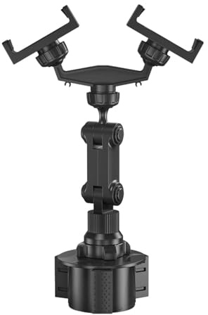 - Soporte de teléfono para taza de coche, soporte de teléfono para taza de coche, soporte de vaso giratorio, portavasos de doble cabeza, soporte para teléfono