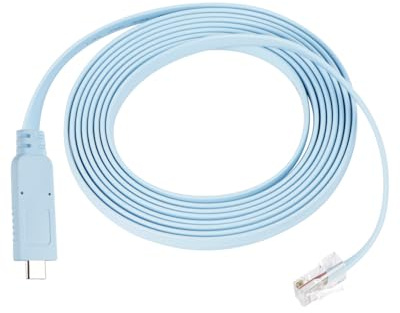 GELRHONR USB C Console Cable, USB C Male to RJ45 Male RS232 Serial Console Cable Adapter Link Routers/Switches for Laptops in Windows, Mac, Linux-Blue (1.8M)