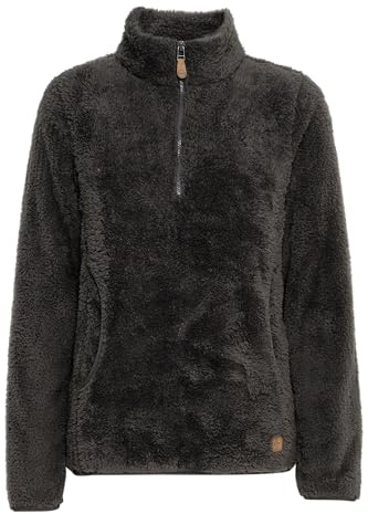 OXMO OXTelsonia, maglione da donna, con tasche laterali, colletto troy, dettagli sull'etichetta, vestibilità regolare, Nero (799000), L